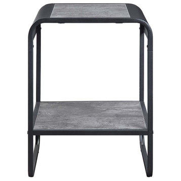 Acme Raziela End Table Concrete Gray and Black Finish