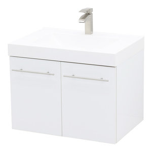 30 Wall Mount Vanity White Stone Countertop Modern Bathroom Vanities And Sink Consoles By Windbay