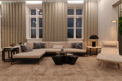 Example of a trendy family room design in Miami