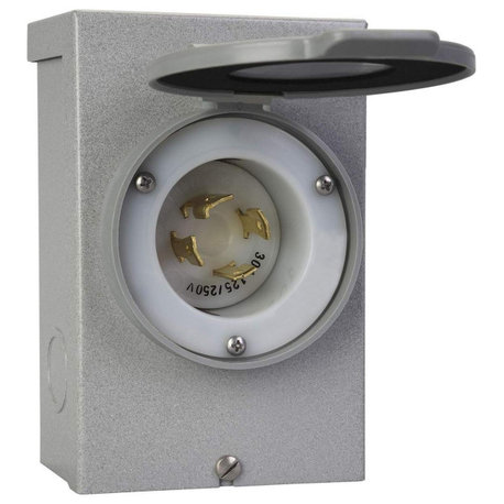 Reliance Controls PB30 Outdoor Power Inlet Box, 125/250V, 30 Amp