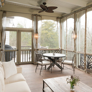 White and Tall Screened Porch