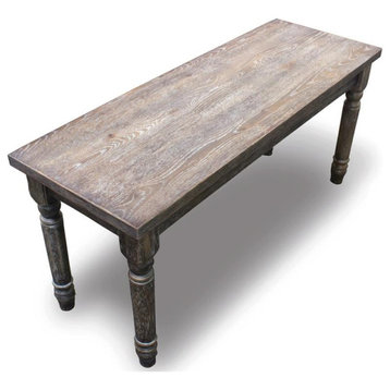 Best Master Demi Birch Wood Dining Bench in Smoked Gray