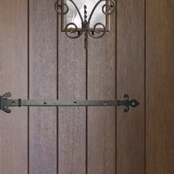 Speakeasy Prehung External Single Door 96 80 Wood MahoganyPlank Solid - Front Doors