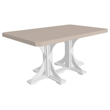 Poly Square Table, Birch & White, 4' X 6', Counter Height