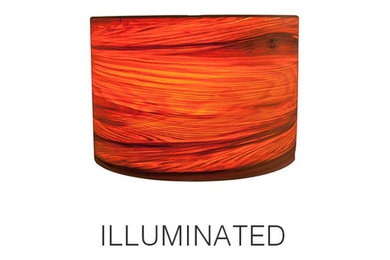 Antique River Logs® Liquid Amber Series lampshades; Red Sweet Gum Horizontal Gra