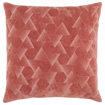 Jaipur Living Jacques Geometric Throw Pillow, Dark Pink/Silver, Polyester Fill