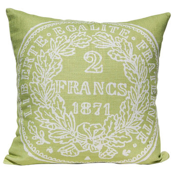 French Coin Pillow, Green