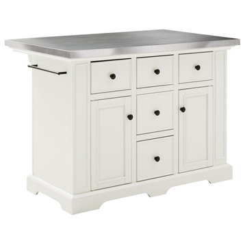 Julia Stainless Steel Top Kitchen Island