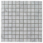 All Marble Tiles - Sample of 12"x12" Bianco Carrara Marble Mosaic Honed Squares - SAMPLES ARE A SMALLER PART OF THE ORIGINAL TILE. SAMPLES ARE NOT RETURNABLE.