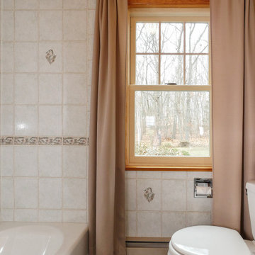 Gorgeous Wood Window in Pretty Bathroom - Renewal by Andersen Long Island