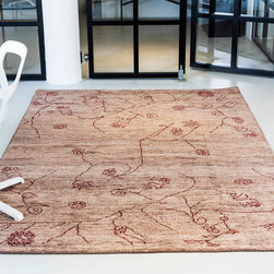 Garden Rugs in Natural and Burgundy by Massimo - Floor Rugs