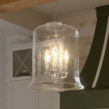 Luxury French Country Pendant Light, Brushed Nickel, UHP3820