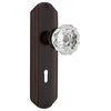 Deco Plate With Keyhole Double Dummy Crystal Glass Door Knob