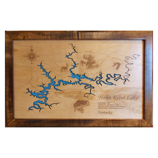 Nolin River Lake, Kentucky-Wood Lake Map, Medium - Contemporary ...