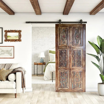 Cape Cod Coastal Luxury Vintage Home Remodel with Carved Wood Doors