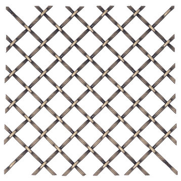 Round Flat Crimp Decorative Antique Brass Woven Wire Grille Panel Insert