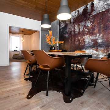 Wohn-und Esszimmer in rostigem Look