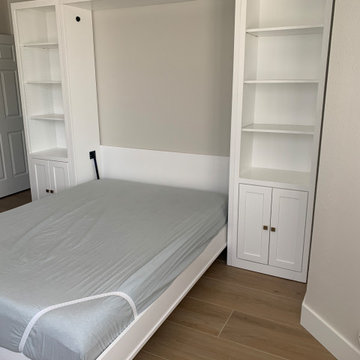 Shaker Queen Vertical Murphy Wall Bed and Side Pier Cabinets