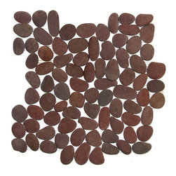 Dark Red Honed Pebble Tile - Products