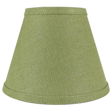 Hardback Faux Silk Coolie Lamp Shade, Burlap, 5x9x7", Khaki Green