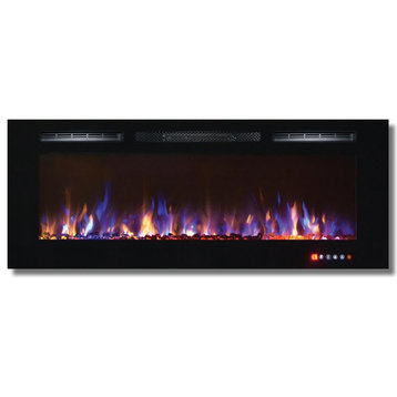 Fusion 50" Built-in Multi-Color Recessed Wall Mounted Electric Fireplace