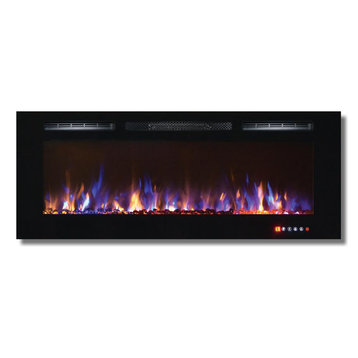 Fusion 50" Built-in Multi-Color Recessed Wall Mounted Electric Fireplace