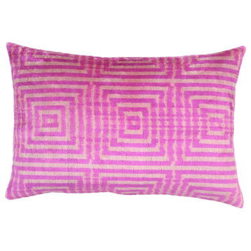 Canvello Decorative Pink Velvet Cushions, 16"x24"