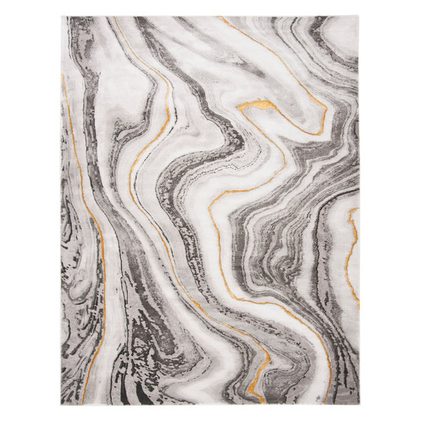 Craft CFT819 Power Loomed Rug, Grey/Gold, 8'x10'