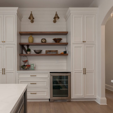 Kitchen Cabinet Refinish and Floating Shelves