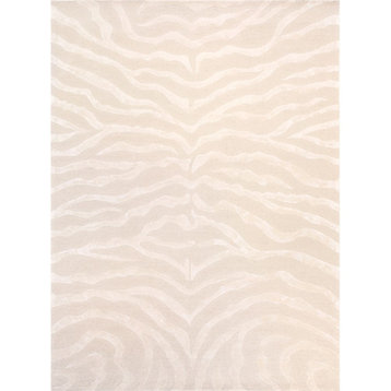 Pasargad Home Edgy Hand-Tufted Bamboo Silk & Wool Area Rug-12' 0" X 15' 0" Ivory