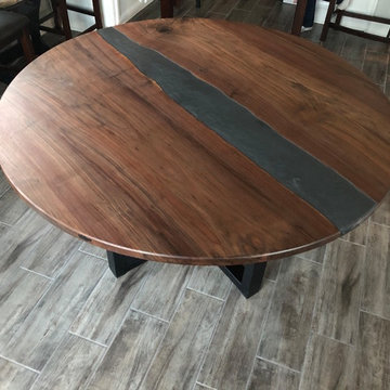 Round Walnut Dining Table