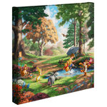 Thomas Kinkade Studios - Winnie the Pooh II, Gallery Wrapped Canvas, 14"x14" - Featuring Thomas Kinkade best-loved images, our Gallery Wraps are perfect for any space. Each wrap is crafted with our premium canvas reproduction techniques and hand wrapped around a deep, hardwood stretcher bar. Hung as an ensemble or by itself, this frame-less presentation gives you a versatile way to display art in your home.