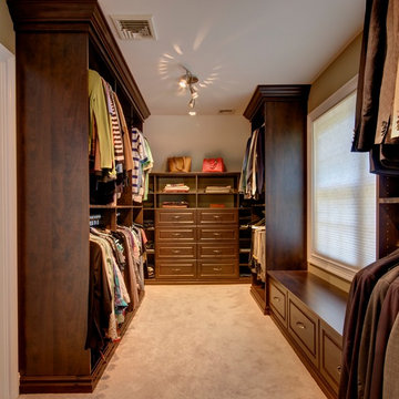 Custom Dark Brown Walk-In Closet