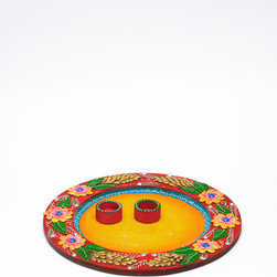 Wood Clay Pooja Thali - Sculptures