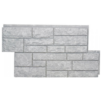 Cambrige Faux Stone Wall Panel, Gray, 24"x48" Wall Panel