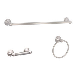 Designers Impressions - Florentine Series 3 Piece Satin Nickel Bathroom Hardware Set - Towel Bars