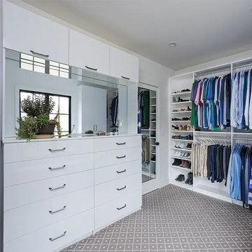 Airy and Bright High Gloss Walk-In Closet