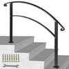 VEVOR Handrails for Outdoor Steps 1 to 3 Steps Stair Railing, Black, 4 Ft