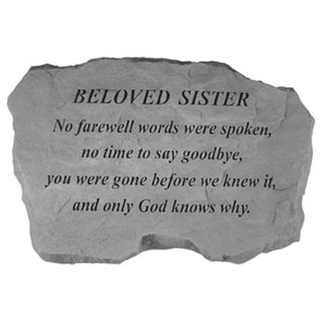 "Beloved Sister- No Farewell Words" Memorial Garden Stone