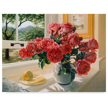 Robin Anderson 'Hot Pink Roses' Canvas Art, 47"x35"
