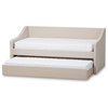 Barnstorm Upholstered Daybed With Guest Trundle Bed, Beige Fabric