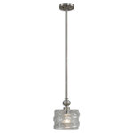 Uttermost - Uttermost Mossa 1 Light Seeded Glass Mini Pendant - Heavily Seeded Art Glass In A Wrap-around Spiral Design Paired With Satin Nickel Details. With 1-60 Watt Max, Edison Socket And Includes 15' Wire, 3-12" Stems And 1-6" Stem For Adjustable Installation.