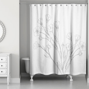 Vintage Botanical 71x74 Shower Curtain