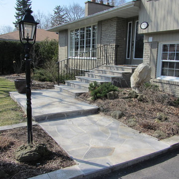 Random Flagstone Porch, New Steps, New Landings and Retainer Walls