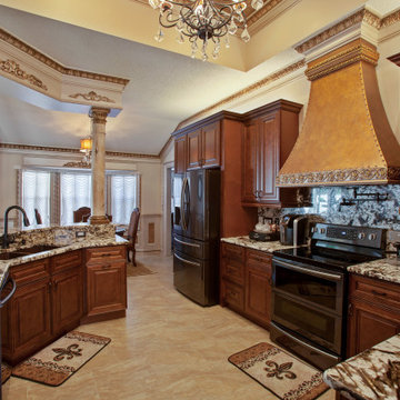 Glazed Brown Kitchen Cabinets