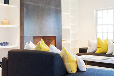 Inspiration for a modern living room remodel in Boston