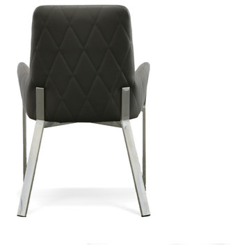 Modrest Robin Modern Gray Bonded Leather Dining Chair