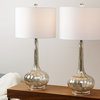 Mercury Antiqued Glass Table Lamps, Set of 2, Silver