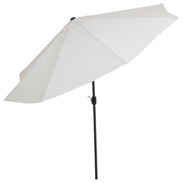 Pure Garden 10' Aluminum Patio Umbrella With Auto Tilt, Tan