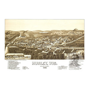 Menomonee Falls WI panorama c1886 map 18x12